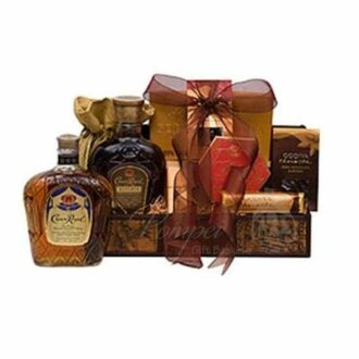 Royal Treats Whiskey Gift Basket, Crown Royal Gift Basket, Crown Royal Gifts, Crown Royal Whiskey Gifts, Canadian Whiskey,