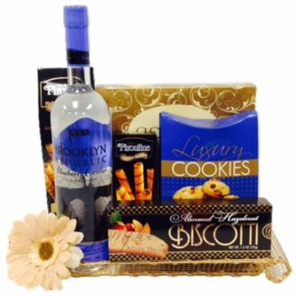 The Sweetest Ending Vodka Gift Basket, Brooklyn Vodka, Brooklyn Vodka Gifts, Brooklyn Gift Baskets, New York Gift Baskets, Blueberry Coconut Vodka,