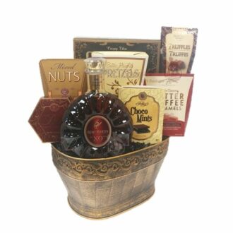 French Excellence Cognac Gift Basket, Remy Xo Gift Basket, Engraved Remy Gift Basket, High End Remy Basket, Free shipping Remy basket, Remy Martin Gifts, Father's Day Cognac Gifts, Cognac Gift Baskets