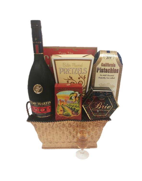 Very Superior Cognac Gift Basket Remy Delivered Free