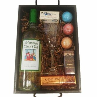 Mommy's Time Out Wine Gift Basket, Pinot Grigio Gift Basket, Mother's Day Gift Baskets, Mother's Day WIne, Birthday Gifts for Moms, Mommys Time Out Wine, MTO Wine