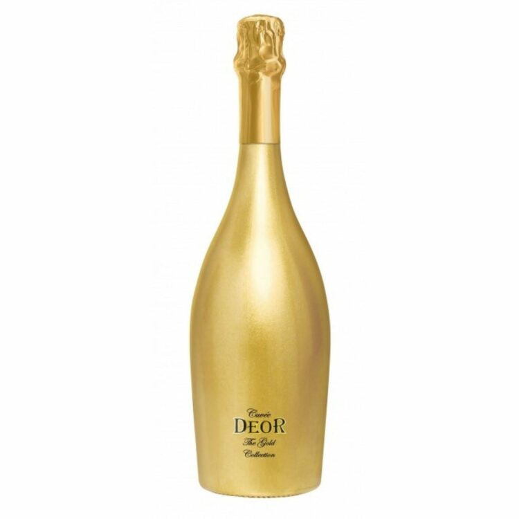 Cuvee Deor Gold, Deor Gold Cuvee, Where to buy Cuvee Deor Gold, Order Cuvee Deor Gold Online, Engraved Gold Bottle, Engraved Anniversary Champagne, Gold Bottle Sparkling Wine
