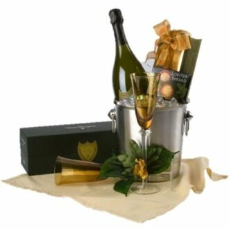 Elegant Picnic Champagne Gift Basket, Dom Perignon Gift Basket, Anniversary Gift Basket, Wedding Gift Basket, Engraved Dom Perignon, Engagement Gift Basket