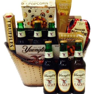 Don't Forget the Lager Beer Gift Basket, yuengling gift basket, send yuengling beer, engraved yuengling, yuengling gifts, brobasket beer basket,
