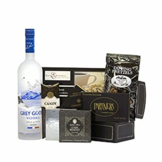 Goose & Company Vodka Gift Basket, Grey Goose Gift basket, Vodka Gift Basket, Gift baskets for him, Grey Goose Gift Set, Engraved Grey Goose